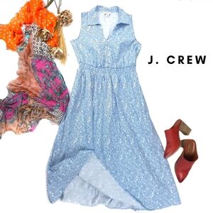 J. Crew Blue Floral Women's Maxi Dress Sz 6